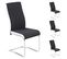 Lot De 4 Chaises Alba, En Tissu Noir Et Blanc