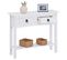 Table Console Rural Avec 2 Tiroirs, Style Mexicain En Pin Massif Blanc