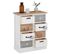 Chiffonnier Salva Avec 4x2 Tiroirs, En Bois Blanc Et Brun