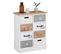 Chiffonnier Salva Avec 4x2 Tiroirs, En Bois Blanc Et Brun