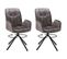 Lot De 2 Chaises Pivotantes Maribor En Tissu Coloris Anthracite