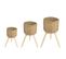 Lot De 3 Cache-pots Sur Pieds Napari En Jonc De Mer Naturel