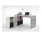 Bureau D'angle Réversible "oxela" 135cm Gris et Blanc