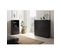 Buffet 3 Portes 3 Tiroirs Noir L99 Cm