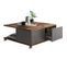 Table Basse Sur Roulettes- Décor Matera Et Old Style Foncé - L70 X H36 X P70 Cm - Twin