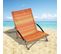 Chaise De Plage Pliable Orange 65x55x25/65 Cm