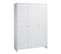 Armoire Bébé 3 Portes Bois Laqué Blanc Eco Stripe L 126 X H 181 X P 53 Cm