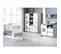 Armoire Bébé 2 Portes 2 Tiroirs Bois Gris Et Blanc Eco Star L 167 X H 183 X P 54 Cm