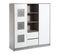 Armoire Bébé 2 Portes 2 Tiroirs Bois Gris Et Blanc Eco Star L 167 X H 183 X P 54 Cm