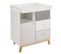 Commode Avec Plan à Langer 3 Tiroirs Bois Gris Et Pieds Hêtre Vegas L 102 X H 90 X P 53/72 Cm