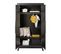 Armoire Bébé 2 Portes Bois Noir Et Pieds Hêtre Massif Miami L 108 X H 194 X P 103 Cm