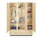 Armoire Bébé 3 Portes 2 Tiroirs Pin Massif Clair Zirbenholz L 135 X H 194 X P 61 Cm