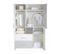 Armoire Bébé 3 Portes 3 Tiroirs Bois Blanc Et Gris Candy Grey L 112 X H 182 X P 53 Cm