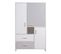 Armoire Bébé 3 Portes 3 Tiroirs Bois Blanc Et Gris Candy Grey L 112 X H 182 X P 53 Cm