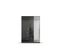 Armoire 3 portes 4 tiroirs L.136 cm PERLA gris et gris brillant