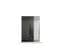 Armoire 3 portes 4 tiroirs L.136 cm PERLA blanc et gris brillant