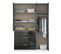 Armoire 3 portes 4 tiroirs L.136 cm PERLA blanc et gris brillant