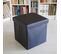 Tabouret Pliant Similicuir 38x38x38 - Noir