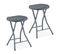 Lot De 2 Tabourets Pliants Style Rotin