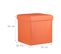 Tabouret Pliant Similicuir 38x38x38 - Orange