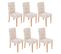 Lot De 6 Chaises De Séjour Littau ~ Tissu Words Fabric, Pieds Clairs