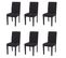 Lot De 6 Chaises De Séjour Littau ~ Tissu Noir, Pieds Foncés