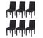 Lot De 6 Chaises De Séjour Littau ~ Tissu Noir, Pieds Foncés