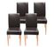 Lot De 4 Chaises De Séjour Littau ~ Simili-cuir, Marron, Pieds Clairs