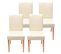 Lot De 4 Chaises De Séjour Littau ~ Simili-cuir, Crème, Pieds Clairs