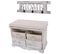 Commode / Banc, 2 Paniers, 2 Tiroirs, 62x33x42cm + Garderobe, Shabby, Vintage, Blanc