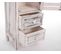 Chiffonnier 2 Tiroirs, 30x25x90cm, Shabby, Vintage ~ Blanc