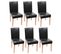 Lot De 6 Chaises De Séjour Littau ~ Simili-cuir, Noir, Pieds Clairs