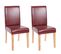 Lot De 2 Chaises De Séjour Littau ~ Simili-cuir, Brun Rouge, Pieds Clairs