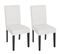 Lot De 2 Chaises De Séjour Littau ~ Simili-cuir, Blanc Mat, Pieds Foncés