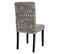 Lot De 2 Chaises De Séjour Littau ~ Tissu Gris Words Fabric, Pieds Foncés