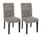 Lot De 2 Chaises De Séjour Littau ~ Tissu Gris Words Fabric, Pieds Foncés