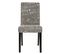 Lot De 2 Chaises De Séjour Littau ~ Tissu Gris Words Fabric, Pieds Foncés