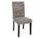 Lot De 2 Chaises De Séjour Littau ~ Tissu Gris Words Fabric, Pieds Foncés