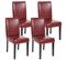 Lot De 4 Chaises De Séjour Littau, Simili-cuir, Brun Rouge, Pieds Foncés