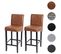 Lot De 2 Tabourets De Bar Hwc-c33 ~ Similicuir, Aspect Daim Marron, Pieds Foncés