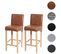 Lot De 2 Tabourets De Bar Hwc-c33 ~ Similicuir, Aspect Daim Marron, Pieds Clairs