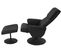 Fauteuil Relax Helsinki Fauteuil TV Avec Repose-pieds/pouf ~ Similicuir, Noir