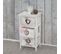 Table D'appoint Forli 3 Tiroirs 55x29x25cm Shabby Vintage Blanc