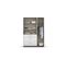 Armoire 3 portes 4 tiroirs L.136 cm PERLA imitation gris foncé et blanc brillant