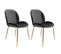 Lot De 2 Chaises Design "charlize" 90cm Gris et Or