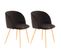 Lot De 2 Chaises En Velours "celina" 84 Cm Noir