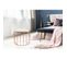 Pouf et Table D'appoint "comfortable" 50cm Beige et Rose