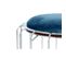 Pouf et Table D'appoint "comfortable" 50cm Bleu Pétrole et Argent