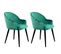 Lot De 2 Chaises En Velours "joris" 77cm Vert