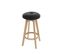 Tabouret De Bar Navan Similicuir Rotatif Noir Pieds Clairs